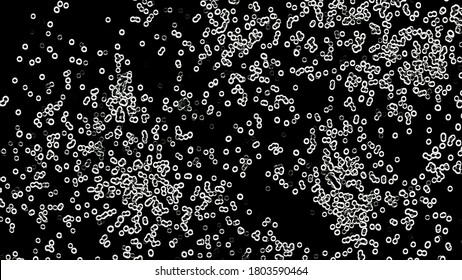 Germs Microbe Swarm On A Black Background. Microorganisms That Live Everywhere.