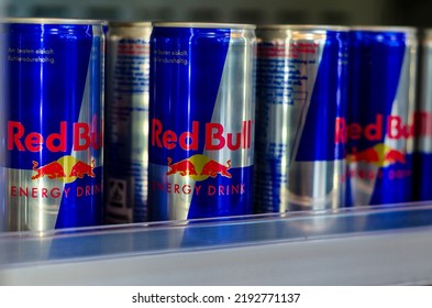 Geseke, Germany - August 07, 2021: Red Bull Energy Drink For Sale In The Store.