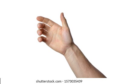 gesture of the hand for holding smartphone or bottle - Shutterstock ID 1573035439