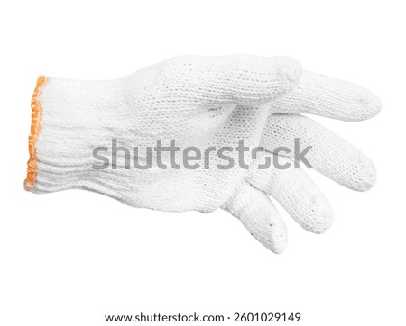 Gesture hand in a Work gloves isolated on white background