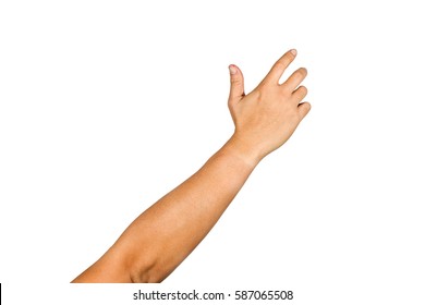 Gesture of reaching to grasp objects.Clipping path inside. - Shutterstock ID 587065508