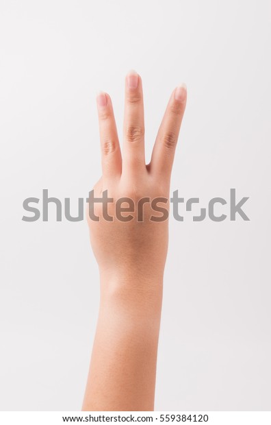 Gesture Woman Hand Count Three Stock Photo 559384120 | Shutterstock