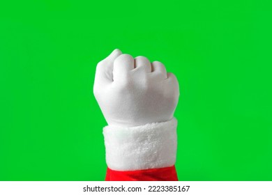 Gestures Pack. Santa Claus Hand in White Gloves Knocking isolated on Chroma key Green Screen Background. Santa Fist Gesturing Knock Knock. The Holiday is Coming. Christmas Congratulation. Pride, Voice - Shutterstock ID 2223385167