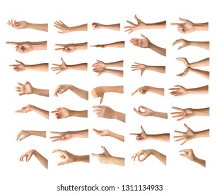 Multiple Male Caucasian Hand Gestures Isolated Stock Photo 627868013 ...