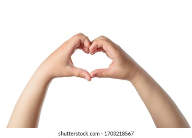 Gesturing Of The Heart From Kid Hands