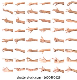 Gesturing male hands on white background - Shutterstock ID 1630490629