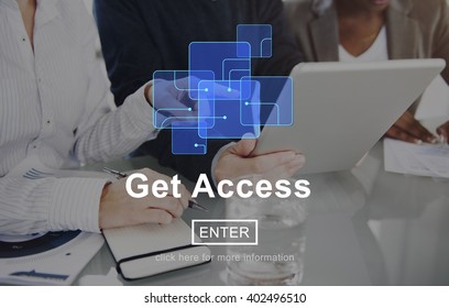 Get Access Attainable Availability Online Technology Concept