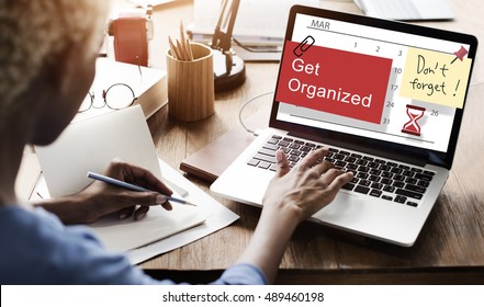 Get Organized Planner Calendar Management Concept