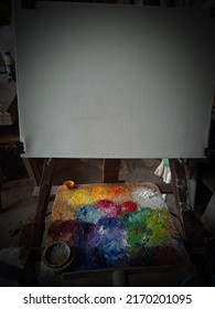 Get Ready To Paint In Oil On White Canvas