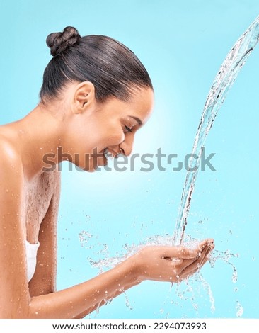 Get started with skin care. Studio shot of water flowing into a womans hands.