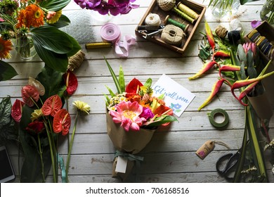 Get Well Soon Message With Bouquet