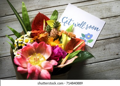 Get Well Soon Message With Bouquet