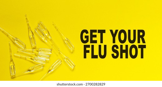 Get Your Flu Shot text written on yellow background