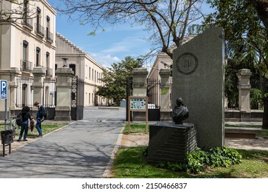 Getafe, Madrid, Spain 04-26-2022 Carlos III Madrid University With A View On The Getafe Campus Which Holds The  School Of Law, Social Sciences, The School Of Humanities, Communication And The Library 