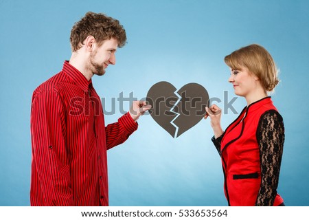 Getting back after breaking up. Young woman and man resolve their problems. Couple again together. Good choice in relationship.