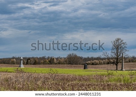The Gettysburg Battlefield During the Solar Eclipse of 2024, Pennsylvania USA