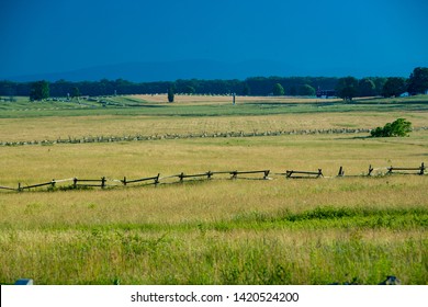 Gettysburg, Pennsylvania - 6/27/2008: Site Of Pickett's Charge, Gettysburg National Military Park, Gettysburg, PA