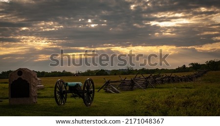 Gettysburg view from the battlefield sunset 