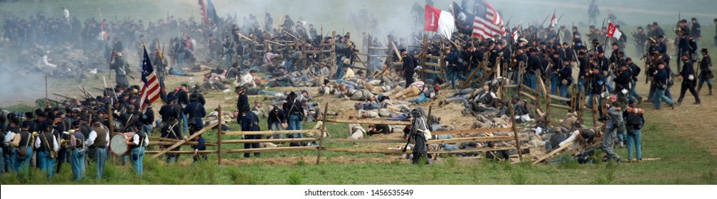 Gettysburg,Pennsylvania /USA- 07/19/2019  photo of people participate as a hobby in American Civil War reenactment