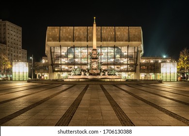 The Gewandhaus In Leipzig At Night