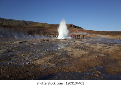 Geyser Or Geysir In Iceland