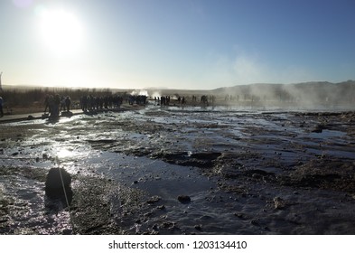 Geyser Or Geysir In Iceland