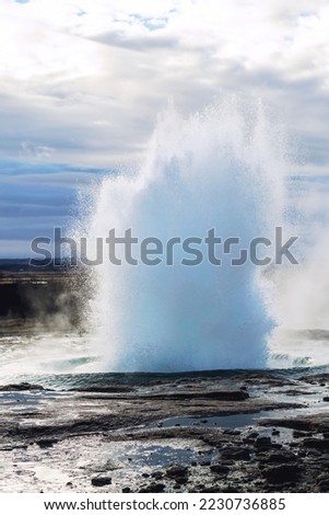 geyser hot water explotion from earth iceland