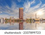 Gezira Island in the Nile, luxury towers of central Cairo, Egypt