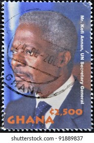 GHANA - CIRCA 2003: A Stamp Printed In Ghana Shows Kofi Annan, UN Secretary General, Circa 2003