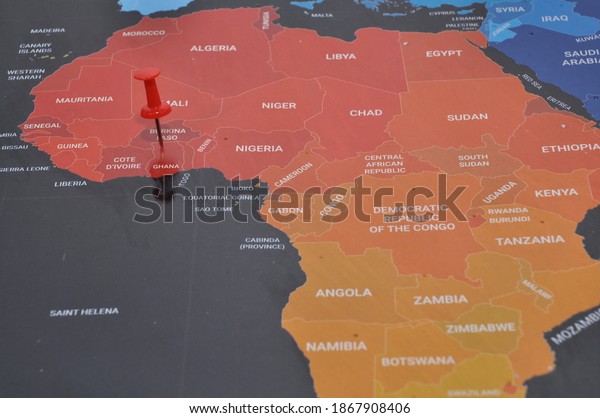Ghana Map On Africa Map Stock Photo Edit Now 1867908406