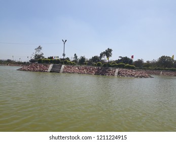 Ghaziabad, Uttar Pradesh / India - March 26, 2017: City Forest Park On The Bank Of The River Hindon. 