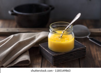Ghee or clarified butter in a jar
