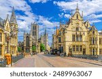 Ghent landmarks in historical city center, Saint Michael