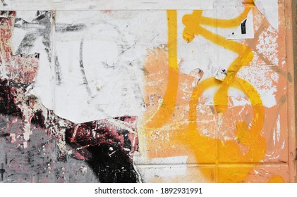 Ghetto street art style poster and paint messy weathered grunge on abandoned industrial warehouse wall - Powered by Shutterstock