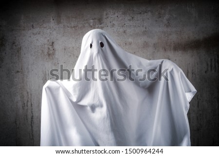 Ghost costume out of a sheet with eye holes cut out