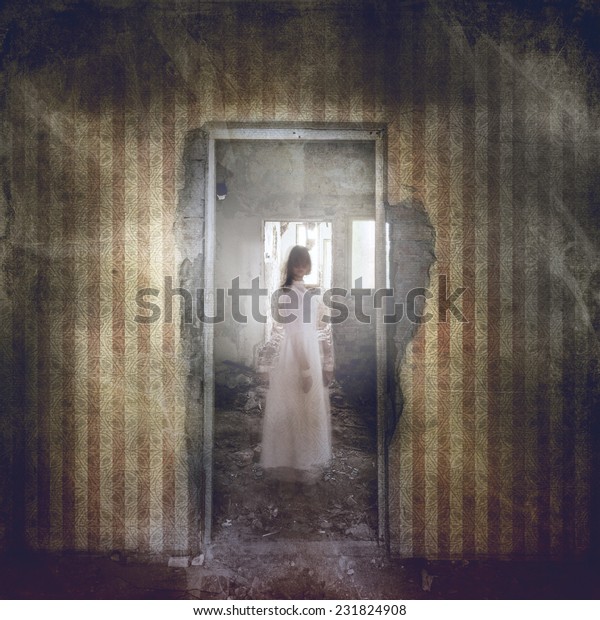 Ghost Girl Twisted Head Door Frame Stock Photo 231824908 | Shutterstock