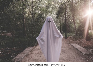 Ghost Covered White Ghost Sheet On Stock Photo (Edit Now) 330536870
