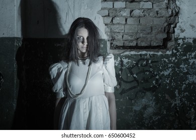 ghost on background old wall