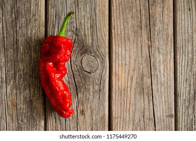 Ghost Pepper On Old Wooden