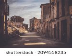 Ghost town of Belchite ruined in battle during Spanish Civil War, Zaragoza