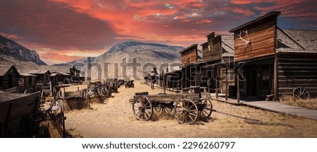 Ghost town in Cody, Wyoming, US West