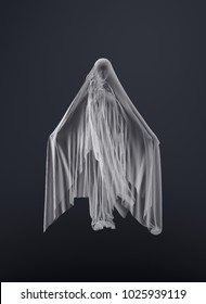 The Ghost Of A Woman In A White Transparent Sheet 3d Image