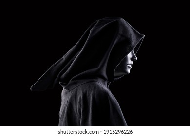 Ghostly figure isolated on black background - Powered by Shutterstock