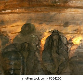 Ghostly Rock Formations At Howe Caverns, NY.