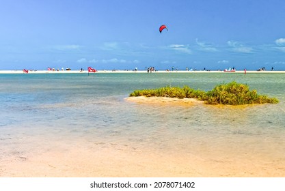 Giant Beach Lake Where Kite Surfing Is Practiced