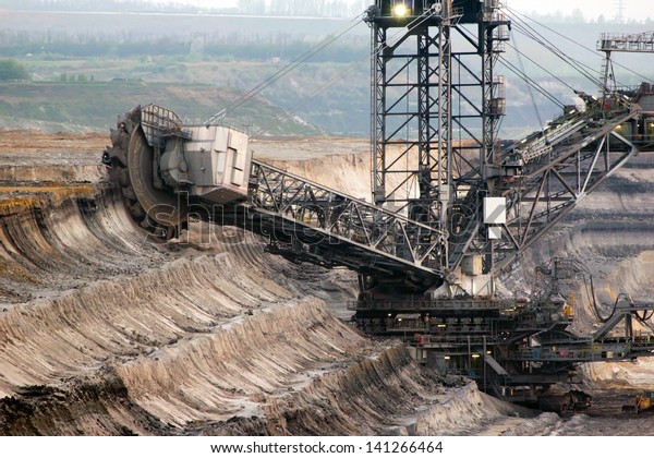 Giant Bucketwheel Excavator Browncoal Mine Stock Photo Edit Now 141266464