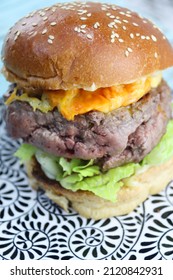 Giant Burger On A Plate