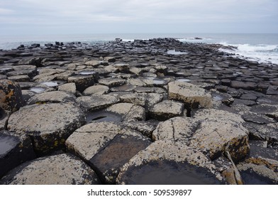 Giant Causeway Hexagonal Interlocking Basalt Column Foto de stock ...