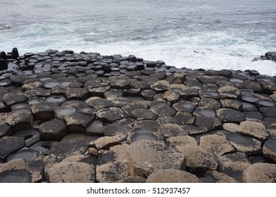 Giant Causeway Hexagonal Interlocking Basalt Column Stock Photo ...