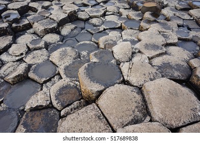 Giant Causeway Hexagonal Interlocking Basalt Column Stock Photo ...